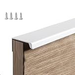 HY HUIJUN 2 Pack Finger Edge Pull Concealed Cabinet Handle,Modern Aluminum Cupboard Handles Bright White for Kitchen Door Drawer Bedroom