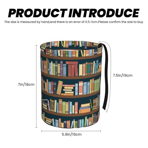 Image of Car Garbage Bag Bookshelves Full of Books Mini Car Trash Bin Portable Collapsible Waterproof Rubbish Bag for Car Accessories Back Front Seat Cup Holder