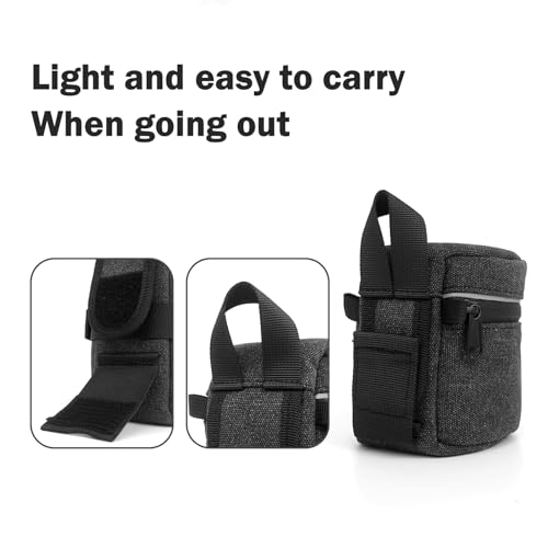XAMOREST Camera Lens Case Lens Bag Compatible (3.15\" x 3.15\"(Canvas, Black)) - Thumbnail 5