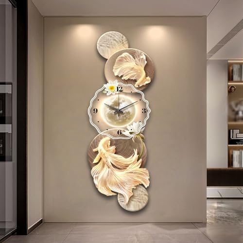 Grande horloge murale décorative télécommandée à intensité lumineuse réglable - 7