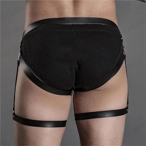 Men's Leather Leg Belt Male Harness Belts Gay Body Bondage Sex Rave Party Lingerie Punk Fashion Men's Leather Decorative3