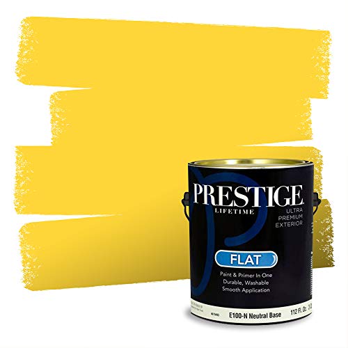 PRESTIGE Paints Exterior Paint and Primer In One, 1-Gallon, Flat, Comparable Match of Valspar* Sunny Jonquil*