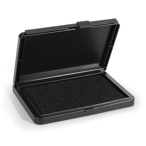 CraftyManor Business Stamp Pad, 3.3 x 4.7'' Lightweight & Portable Inkpad, Ink Pads for Rubber Stamps, Office, Home (Black, 3.3x4.7'')