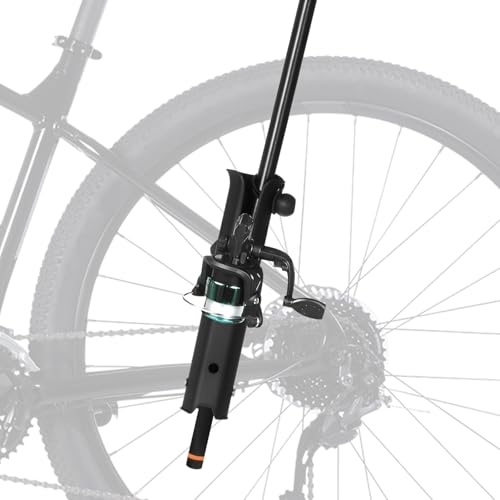360° Rotatable Fishing Rod Mount For Bikes, Adjustable Fishing Pole Rack With Mount Base, Bungee Cord, Fits 0.75-1.25 Od Rails, Ideal For Beach Cars