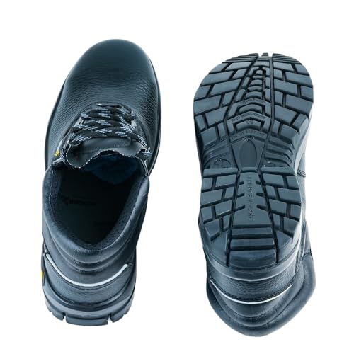 Image of Mallcom Vivvera S1 High Ankle Safety Shoe, Black, 12UK | Barton Grain Leather, Double Density PU Sole, Steel Toe Cap, Light Weight, Slip Resistance