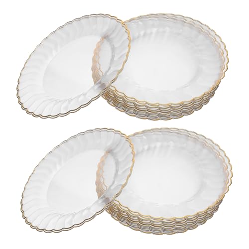 Hoement 50個 使い捨てプレート フルーツディナープレート 透明