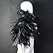HOMELEX Black Witch Feather Collar Crow Shawl Costume Halloween Swan Wings Accessories Cape for Women