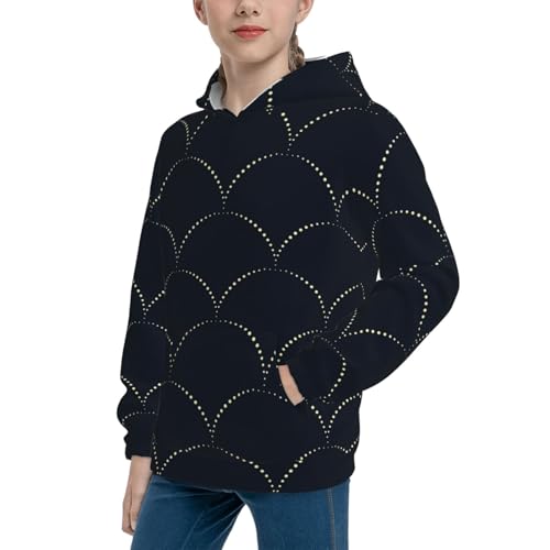 Black Fish scales Kid Hoodies Boys Sweatshirts Girls Pullover with Pocket2