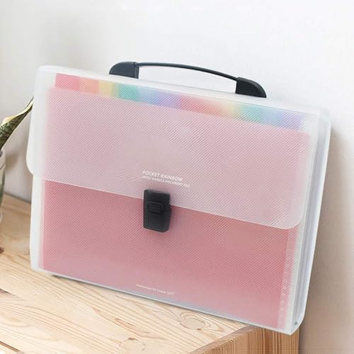 Image of Shuttle Art Expanding Files Folder, 13 Pockets A4 Letter Size Document Organizer, School Supplies Stationery Storage Bag, Multi Layer Accordion, Documents Paper Holder for Office,School,Home(Rainbow)