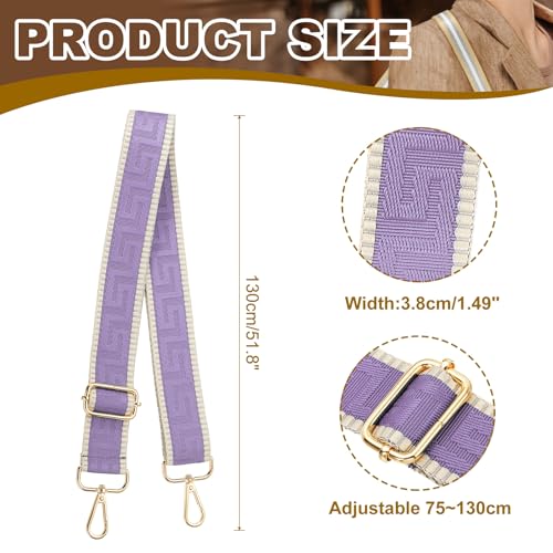 Image of PATIKIL Purse Strap, Adjustable Crossbody Bag Straps Wide Shoulder Strap Universal Replacement Shoulder Bag Belt for Women's Handbags Canvas Satchels Bag Backpack, Purple