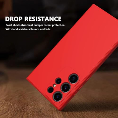 ULXITEYU Soft TPU Slim Case for Samsung Galaxy S25 Ultra, Lightweight, Snug Fit, Drop-Resistant, Shock-Absorbent, Scratch-Resistant, Red - image 3
