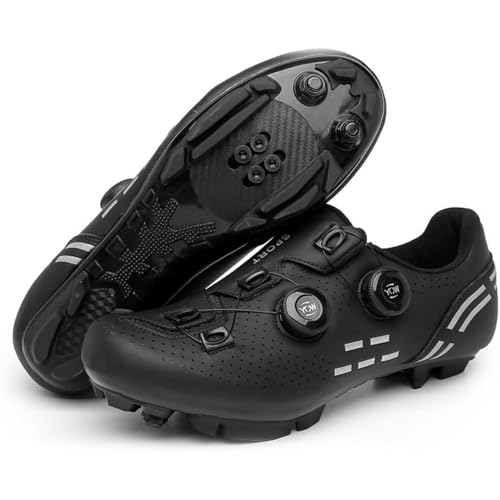 Cycling Shoes Men & Women SPD Flat Sole Bike Shoes Black