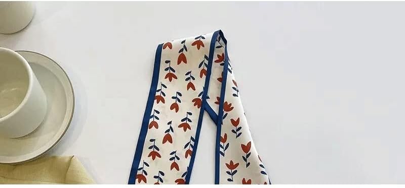 DANN ヘアリボンシルクスカーフ ホワイトショー 小さなシルクスカーフ ウィンドタイ ヘアバッグ 装飾ネックスカーフ