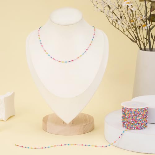 Jabogrii 16.4 Feet Stainless Steel Colorful Oil Drip Beaded Jewelry Chain by Jabogrii - Used condition - Image 7