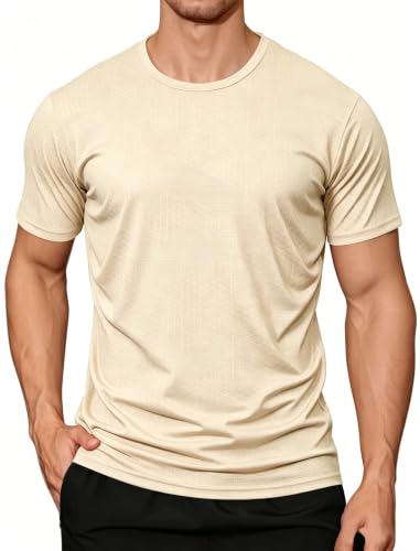 Image of APTRO Men's Workout Shirts Quick Dry Athletic Gym T-Shirts - Moisture Wicking Short Sleeve Performance Running Tees for Men