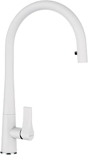 SCHOCK Grifo de cocina GOTA blanco – Grifo de alta presión con alcachofa extensible y conexiones estándar
