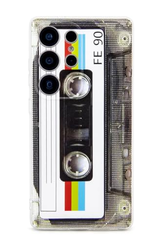 FAteamll Case for Galaxy S25 Ultra Shockproof Scratchproof with TPU Soft Bumper Retro Cassette Tape Case Compatible with Samsung Galaxy S25 Ultra