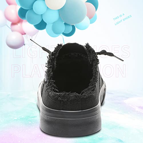 Image of Obtaom Women Canvas Mules Memory Foam Clipper Fashion Sneakers Comfortable Slip-On Mule Backless Holiday Shoes