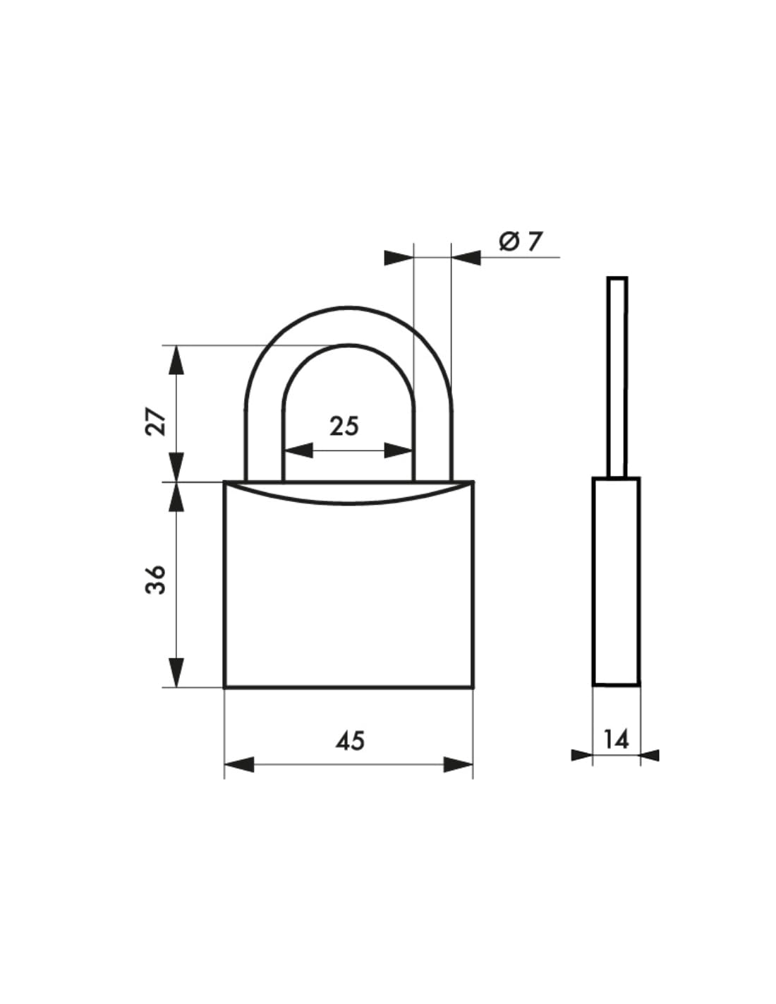 THIRARD 00021013 Cadenas FTH MH2 Padlock, Solid Brass Body and Hardened Shackle, 45mm Base, 2 Steel Toothed Keys, 45 mm - Image 4