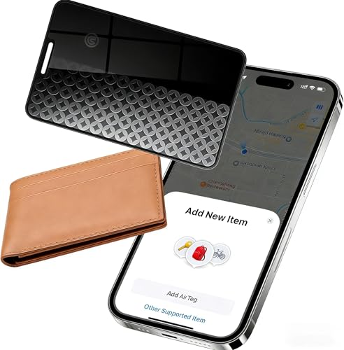 Trendia Compatible with AirTag Wallet Tracker, Smart Card Finder, Apple MFi Compatible (iOS Only), App Controlled Anti Loss GPS Tracker, IP68 Waterproof, Item Locator for Luggage Tags, Purses, Silver