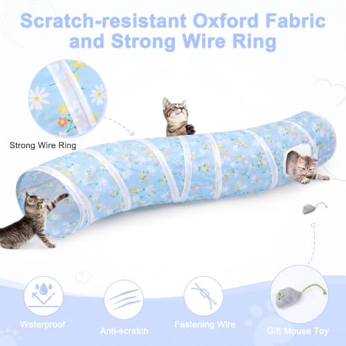 Image of Glittme S-Shape Cat Tunnel, Foldable Cat Tunnels for Indoor Cats