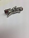 Handgefertigt in Sheffield Zweispänner pp-e04 Pferd & Reiter English Pewter Emblem auf eine Krawatte Clip 4 cm lang