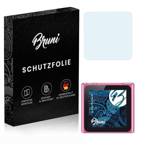 Bruni Screen Protector compatible with Apple iPod nano 6G Protector Film, crystal clear Protective Film (2X)