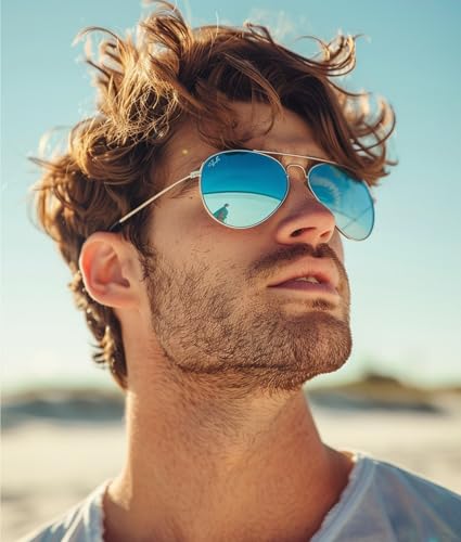 Image of Cyxus Aviator Sunglasses for Men Polarized UV400 Protection 1489 | Anti Glare,Davos Style,Military Pilot Sunglasses,Ideal for Driving Hiking Travel Outdoor Activities