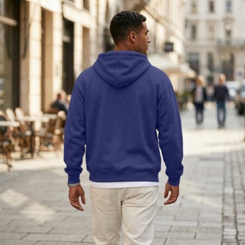 Mens Hoodies Zip Big and Tall 1/4 Zip Classic Fleece Sherpa Hoodie - image 3