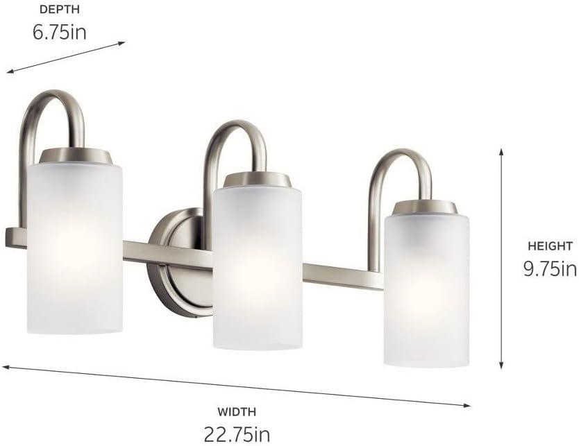 Kichler 55087OZ Kennewick Vanity, 3-Light 225 Total Watts, Olde Bronze