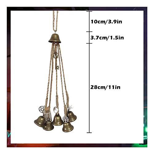 Witches Bells Door Protection Charm Boho Wind Chimes Hanging Ornaments Feng Shui Hanging Bells Witchcraft Supplies for Garden Porch Window Home Decoration - Image 2