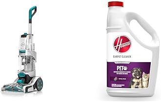 Hoover Smartwash Automatic Carpet Cleaner, FH52000G, Turquoise and Paws & Claws Solution Bundle, Deep Cleaning Shampoo with Pet Spot and Stain Remover pretreat Formula, AH30933, White, 128 Fl Oz