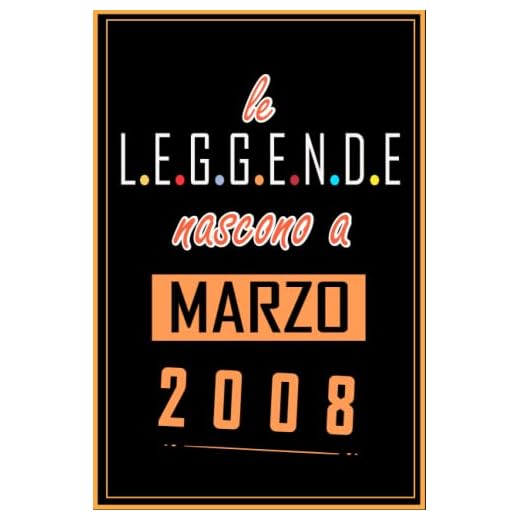 TACCUINO, LE LEGGENDE NOSCONO A MARZO 2008: Regali Compleanno uomo e donna, 15 Anni di Compleanno Regalo uomo e donna 15 Anni, Regalo per lui/lei, Taccuino da 120 pagine