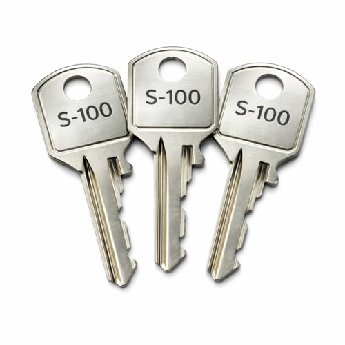 S100 File Cabinet Key, 3-Pack, Compatible with Steelcase & Yale Office File Cabinets, Chicago Furniture Locks