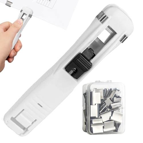 Grapadora de palanca – Distribuidor de clip para fijación de documentos pequeños, clip de palanca manual, para casa, oficina, escuela, aula, escritorio, documentos, facturas, archivos