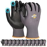 MSNCO Safety Work Gloves 6/12 Pairs Micro Foam Nitrile Coated Endurance Seamless Knit Nylon ，Wear-resistant mechanical gloves
