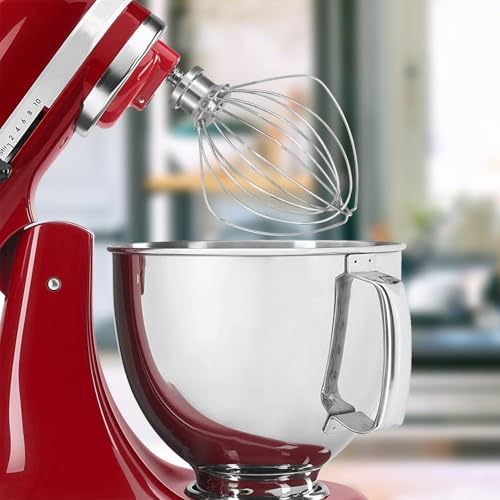 Image of K45WW Dishwasher Safe Whisk Attachment Fits 4.5 Quart and 5 QT KitchenAid Tilt-Head Stand Mixer Stainless Steel 6 Wires Whip for Egg Heavy Cream Beater, Cakes Mayonnaise