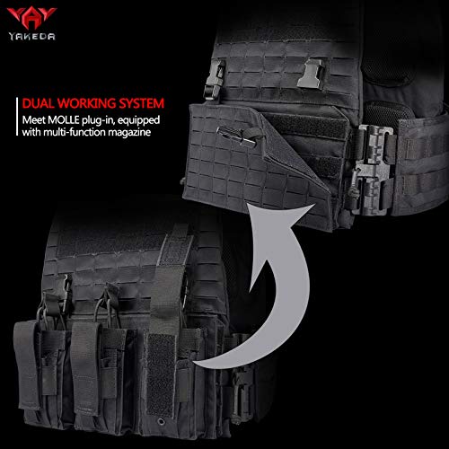 Yakeda Quick Release Military Tactical Outdoor Vest For Men (Black-A) #TOP4