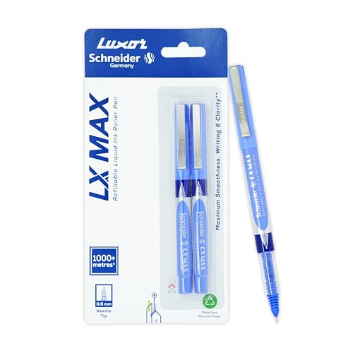 Bolígrafo roller Luxor Schneider LX-MAX pack 2 azul