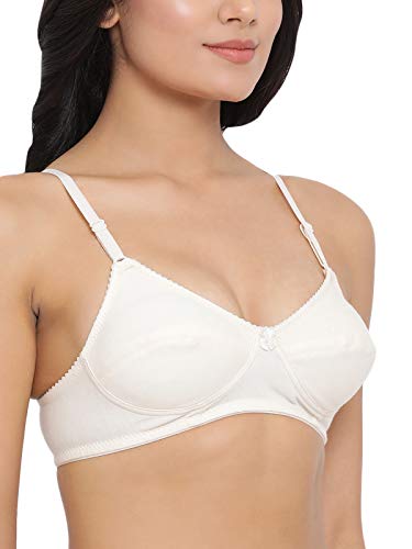 Image of Clovia Women's Cotton Spandex Solid Non-Padded Full Cup Wire Free Everyday Bra in Beige