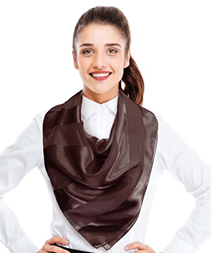 CBC Crown Women's Silk Feeling Solid Color Satin Striped 42" Square Fashion Shawl Scarf2