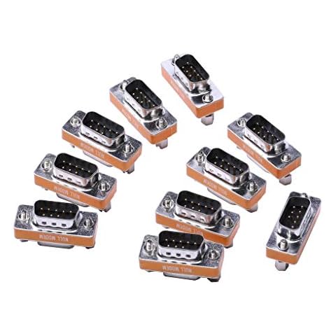 Arnorin DB9 Null Modem Adapter Male to Female Slimline Data Transfer Serial Port Adapter 10 Pack Cover
