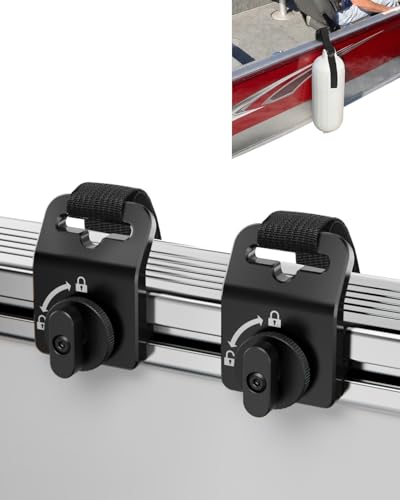 FEATCH 2 Pack Adjustable Boat Fender Hanger/Bumper Hanger for Sport Track Rail System Heavy Duty Aluminum Alloy Fender Holder Boat Sport Track Accessories for Docking Protection