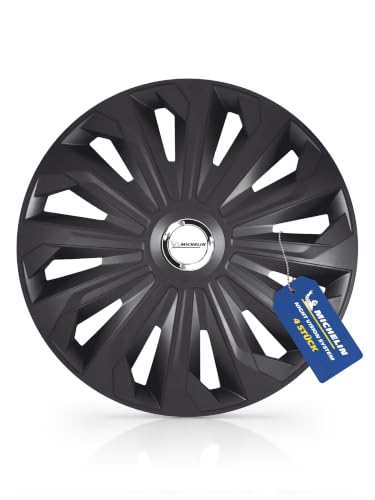 Michelin Radkappen MX-FB 15 Zoll Universal Radzierblenden 4er Set Fürs Auto ABS Kunststoff Schwarz