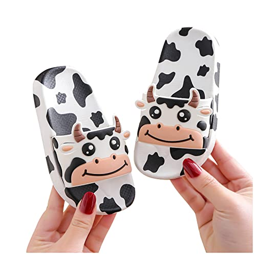 Kids Cute Cow Slippers for Boy Girls Comfy Cushioned Open Toe Flip Flops Summer Beach Flat Platform Non-Slip Shower Shoes4