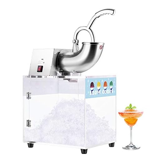 VIVOHOME Electric Dual Blades Commercial Ice Crusher Shaver 440lbs/hr Stainless Steel Snow Cone Maker Machine with Acrylic Box