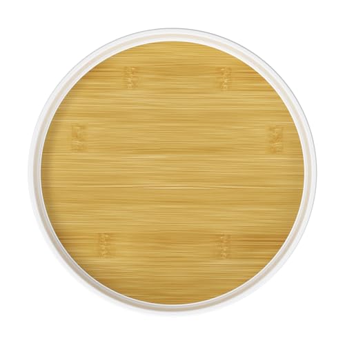 LAMU Drehteller Organizer Lazy Susan 25 4 cm Abwaschbar Drehbarer Teller für Küche Gewürze Kühlschrank Speisekammer Badezimmer Unterschrank Hellgelb 1 Stück