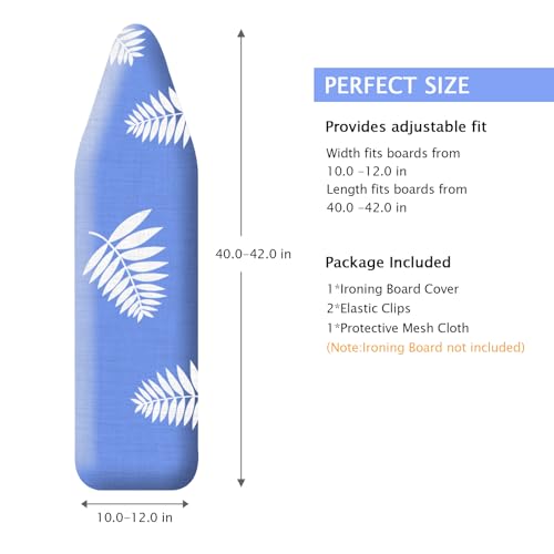 Image of SheeChung 13x43 Inch Ironing Board Cover and Pad -100% Cotton and Heavy-Duty,Snug Fit Foldable Ironing Board Cover Replacement Pad Cover