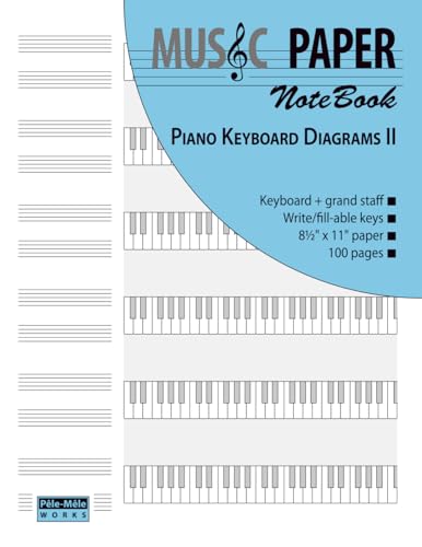 MUSIC PAPER NoteBook - Piano Keyboard Diagrams II