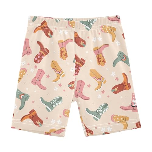 JHKKU Girls Cowboy Boots Shorts Cotton Cartwheel Bike Kids Biker Under Dress Dance Short Girl Clothes 5T